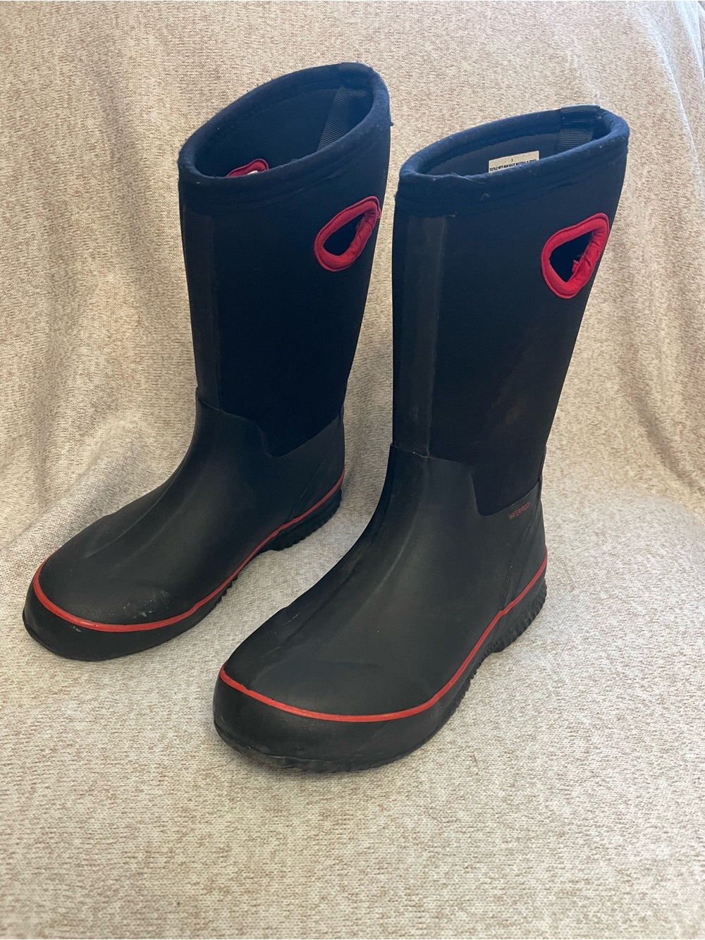 Target Black and Red Kids Tall Pull-On Boots